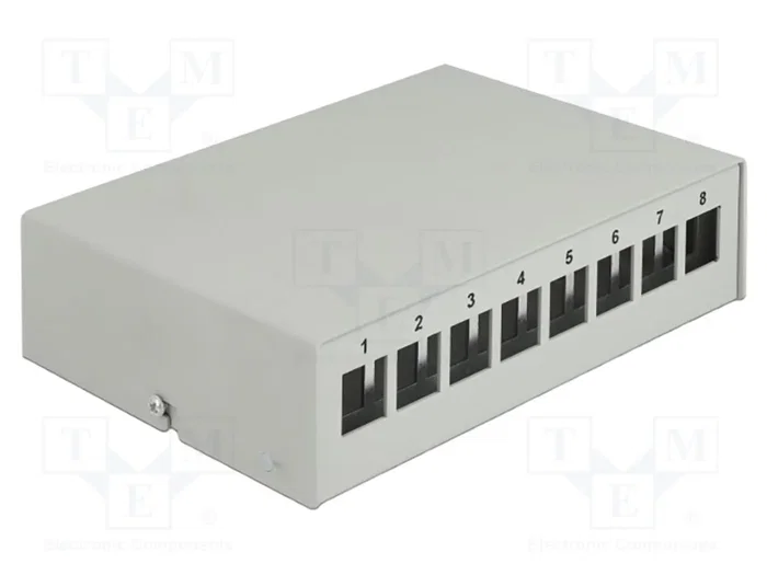 DELOCK Panneau de patch Keystone 8 ports gris DELOCK Panneau de patch Keystone 8 ports gris
