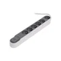 Chacon Multiprise parafoudre 6 prises avec interrupteur, 16A, câble 1,5 m, gris clair