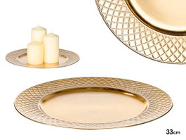 GIFTDECOR Porte-bougie Losanges Doré 33cm