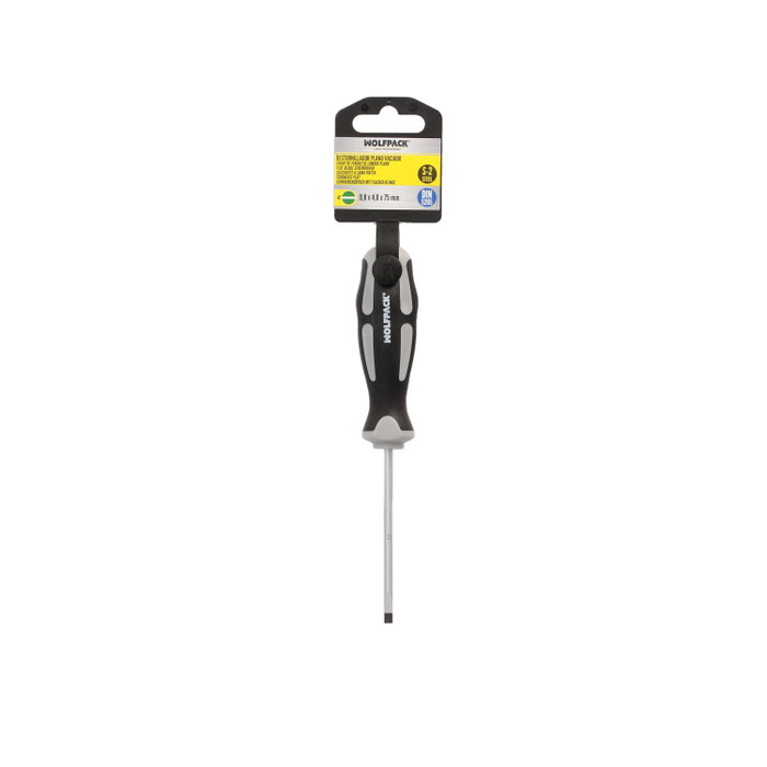 WOLFPACK LINEA PROFESIONAL Tournevis Plat Évidé Acier S2 0,8 x Ø 4,0 x 75 mm