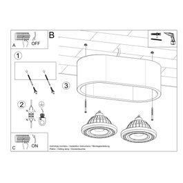 SOL Plafonnier Basic-1 Gris