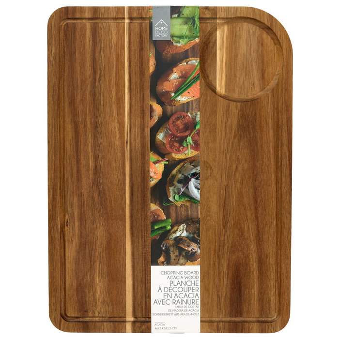 Home Deco Factory Planche à découper en acacia 46 x 34,5 cm
