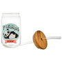 The Concept Factory Verre 450 ml avec Couvercle en Bambou et Paille