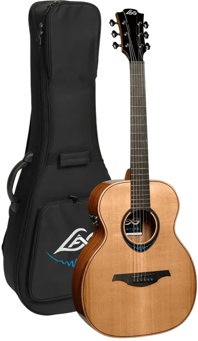 LAG Guitare Folk Électroacoustique Travel Bleu Wave 2 Naturelle Cèdre Massif Palissandre Santos Brillante LAG Guitare Folk Électroacoustique Travel Bleu Wave 2 Naturelle Cèdre Massif Palissandre Santos Brillante