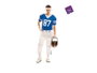 Déguisement de Joueur de Rugby Homme Adulte Bleu, Taille M-L, avec Maillot, Ceinture et Pantalon