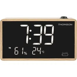 Thomson Radio-réveil avec projection - Bois