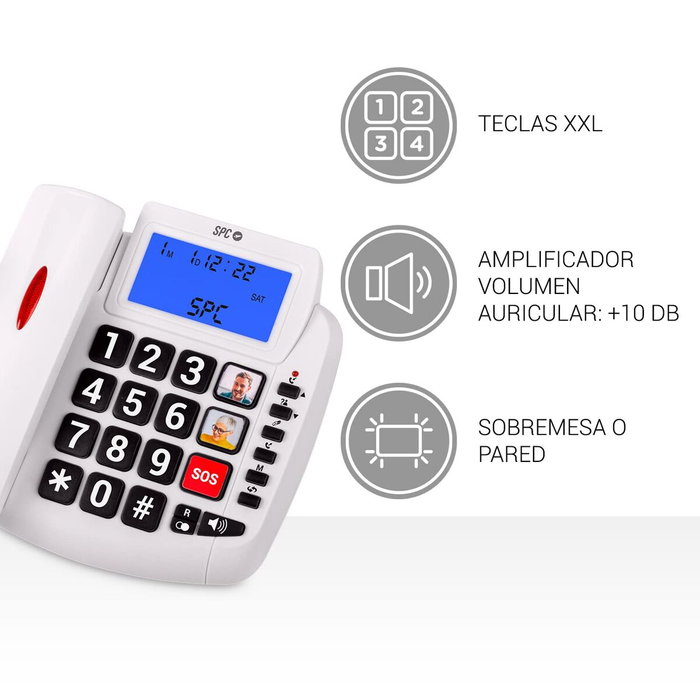 SPC Téléphone Fixe 3296B Blanc SPC Téléphone Fixe 3296B Blanc