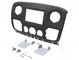 PER.PIC. Cadre de radio 2 DIN noir mat pour Nissan, Opel et Renault