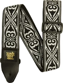 Ernie Ball Sangle Jacquard Black Heart pour Guitare et Basse