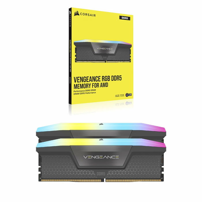 Corsair Vengeance RGB 32 Go (2 x 16 Go) DDR5 6400 MHz Kit de Mémoire RAM Noir - XMP 3.0 et AMD EXPO
