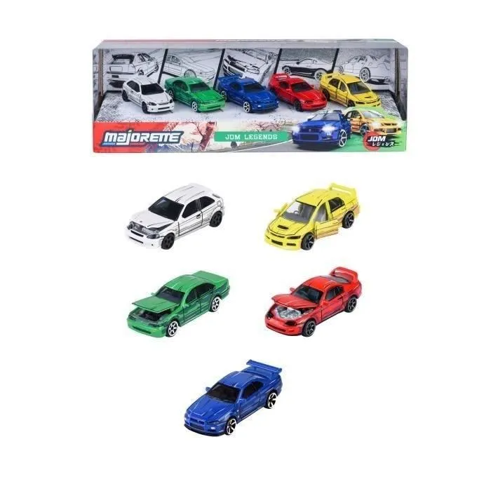 Majorette - Coffret Cadeau 5 Modèles JDM Majo - Voitures Miniatures Métal 1/64 avec Roues Libres, Parties Ouvrantes - À Partir de 3 ans Majorette - Coffret Cadeau 5 Modèles JDM Majo - Voitures Miniatures Métal 1/64 avec Roues Libres, Parties Ouvrantes - À Partir de 3 ans