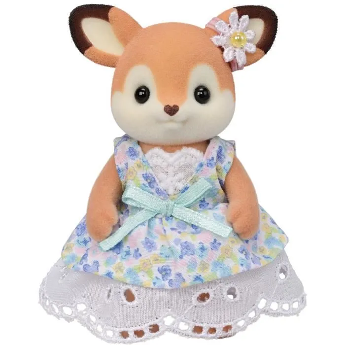 Sylvanian Families - Famille Biche 5799 - Figurines articulées avec 4 personnages et porte-bébé - Vêtements amovibles - Jeu créatif pour enfants à partir de 3 ans