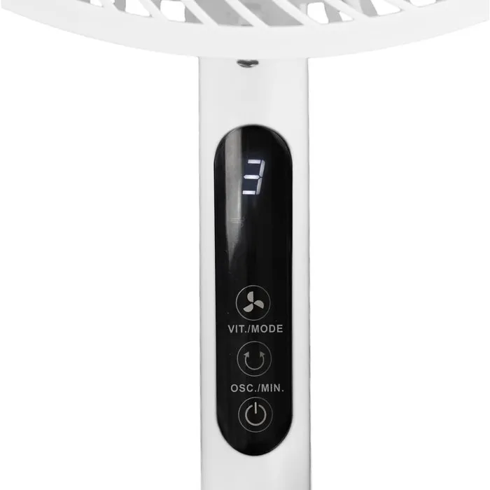 Oceanic Ventilateur sur pied 2 en 1 45W 40cm 3 vitesses Télécommande Hauteur réglable 69-120cm Blanc