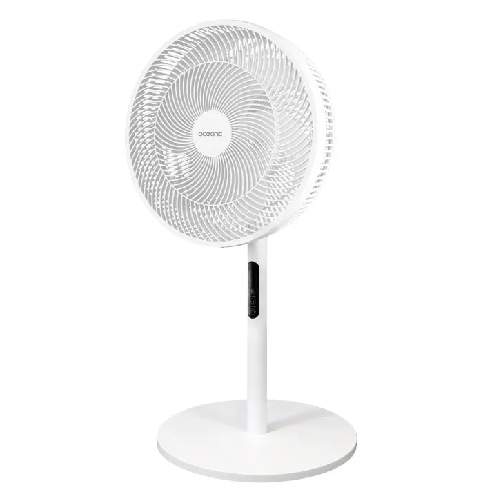 Oceanic Ventilateur sur pied 2 en 1 45W 40cm 3 vitesses Télécommande Hauteur réglable 69-120cm Blanc