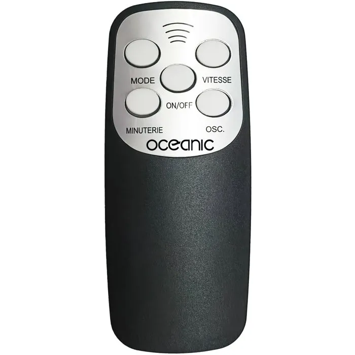Oceanic Ventilateur sur pied 2 en 1 45W 40cm 3 vitesses Télécommande Hauteur réglable 69-120cm Blanc