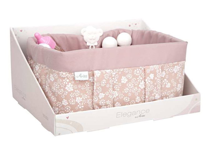 Muñecas Arias Canastilla Elegance - Coffret de naissance rose pour bébé avec 9 accessoires, âge recommandé: 3 ans, Espagnol Muñecas Arias Canastilla Elegance - Coffret de naissance rose pour bébé avec 9 accessoires, âge recommandé: 3 ans, Espagnol