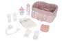 Muñecas Arias Canastilla Elegance - Coffret de naissance rose pour bébé avec 9 accessoires, âge recommandé: 3 ans, Espagnol