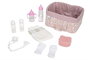 Muñecas Arias Canastilla Elegance - Coffret de naissance rose pour bébé avec 9 accessoires, âge recommandé: 3 ans, Espagnol