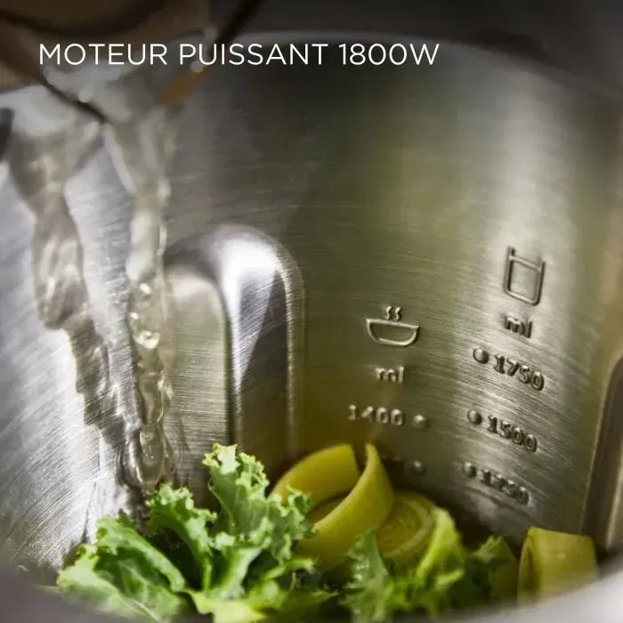 Kenwood Blender chauffant SOUPEASY+ CBL30.000CP - 1000 W, 1,75 L, 4 programmes, Blanc Champagne, Soupe, Compote, Nettoyage, Maintien au chaud, Panier vapeur