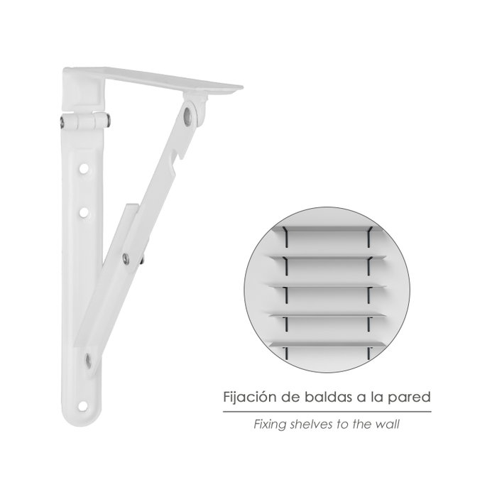 WOLFPACK LINEA PROFESIONAL Équerre blanche rabattable 300 mm