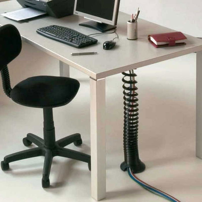 CAMAR Gusy Pasacable Flexible Gris Ral 9006 ABS pour Bureau