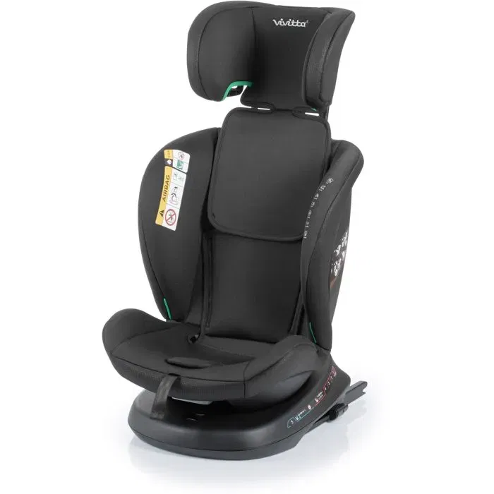 Babyauto Siège Auto Sigma iFix Vivitta Groupe 0/1/2/3 (40-150 cm) Pivotant 360° avec Système Isofix et Top Tether, Inclinable, Noir
