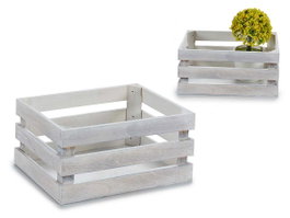 Giftdecor Boîte Blanc Vieilli 20x13x9 cm en Bois Peuplier avec Corde (Set de 48)