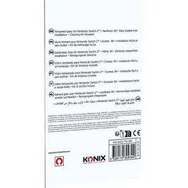 Konix Verre Trempé 9H pour Nintendo Switch 2 - Protection d'écran Anti-Rayures et Anti-Chocs - Pose Facile sans Bulles - Transparent - Inclut Kit de Nettoyage