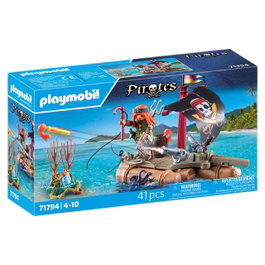 Playmobil Bote Pirata avec Radeau Flottant, Canons et Trésor 71794