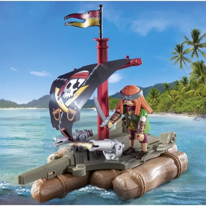 Playmobil 71794 Radeau de Pirate Flottant avec Canons et Trésor - Jeu de Construction 41 Pièces - Dès 4 Ans