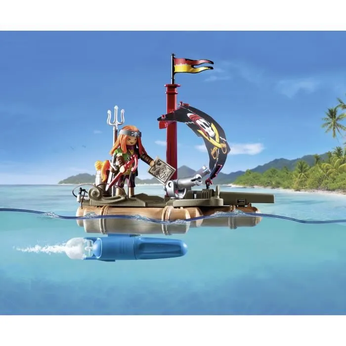 Playmobil 71794 Radeau de Pirate Flottant avec Canons et Trésor - Jeu de Construction 41 Pièces - Dès 4 Ans