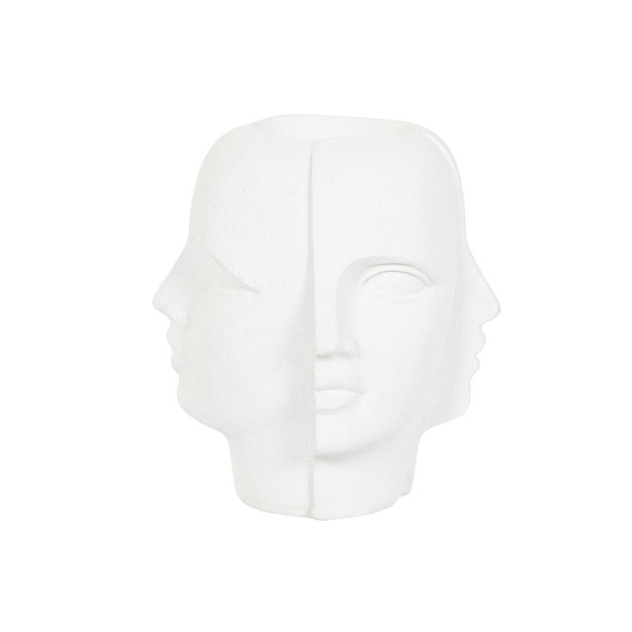 Cache-pot Home ESPRIT Blanc Magnésium Moderne Visage 49 x 49 x 50 cm