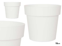 Ibergarden Pot de fleurs en plastique blanc 18 cm diamètre 2,5 L (Set de 12)