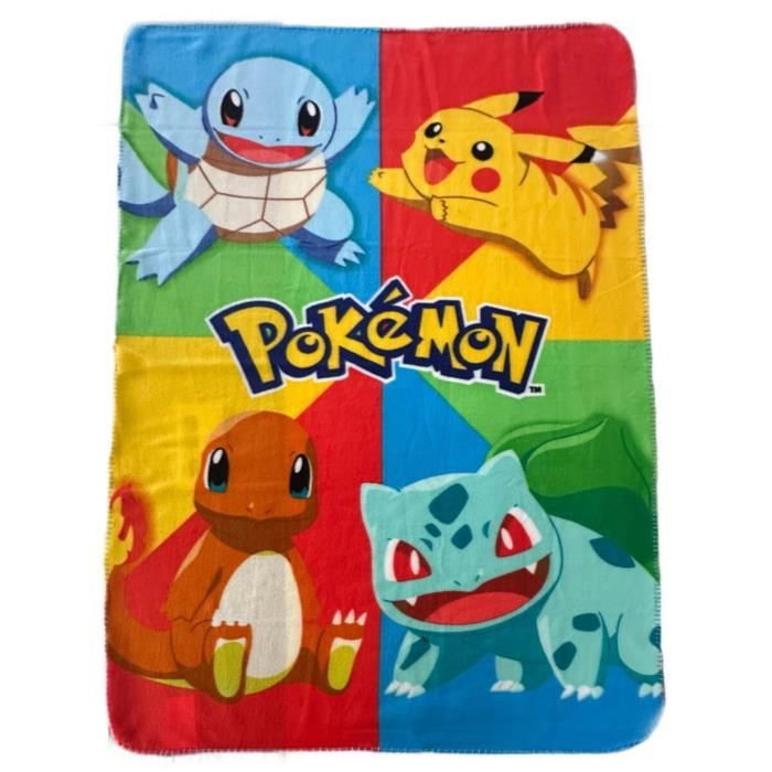 Pokémon Plaid Polaire Starter et Pikachu 100 x 140 cm