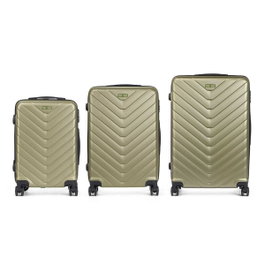 ARTE REGAL Set de 3 valises motif écailles vert
