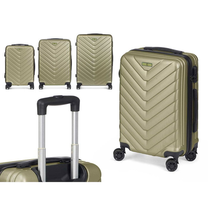 ARTE REGAL Set de 3 valises motif écailles vert