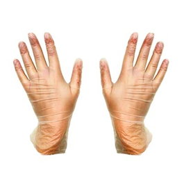MR EASY Gants en vinyle naturel, Taille L, 100 unités