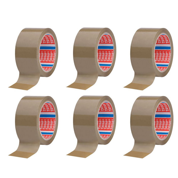 Tesa Ruban d'emballage marron 28 micras 50 mm x 66 m, 6 unités Tesa Ruban d'emballage marron 28 micras 50 mm x 66 m, 6 unités