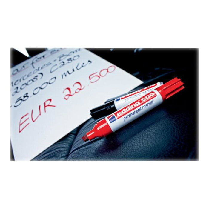 Edding 500 Perm Marker 4-500002 Marqueur permanent rouge pour surfaces lisses