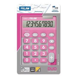 Milan Calculatrice Duo 10 chiffres rose grandes touches en blister