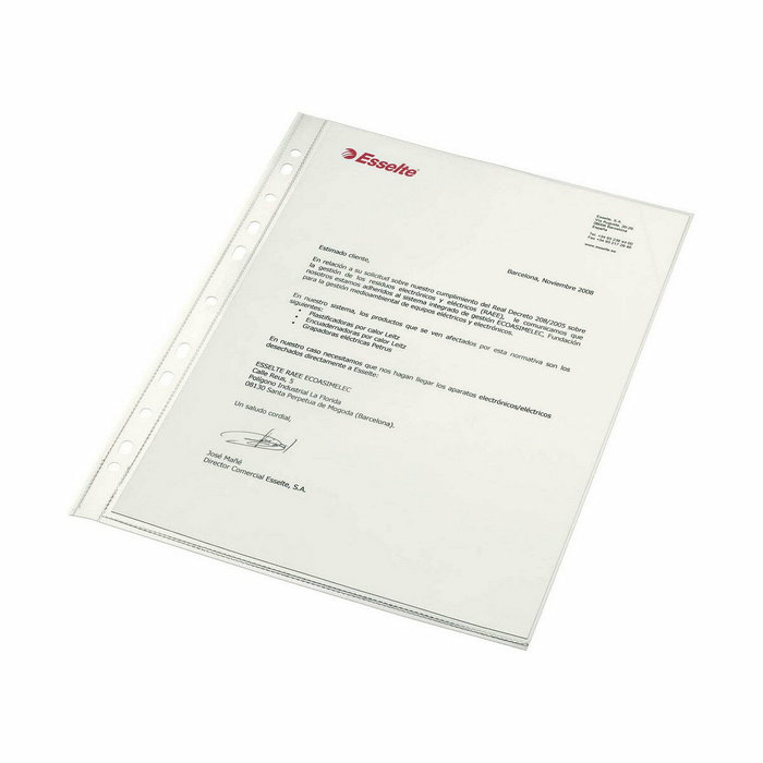 Housses Esselte Transparent A4 polypropylène Housses Esselte Transparent A4 polypropylène