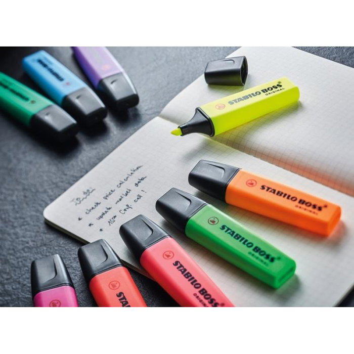 Stabilo Boss Original Textmarker surligneur fluo orange, reference 0004 70 54 (70/54) - marqueur a encre non toxique