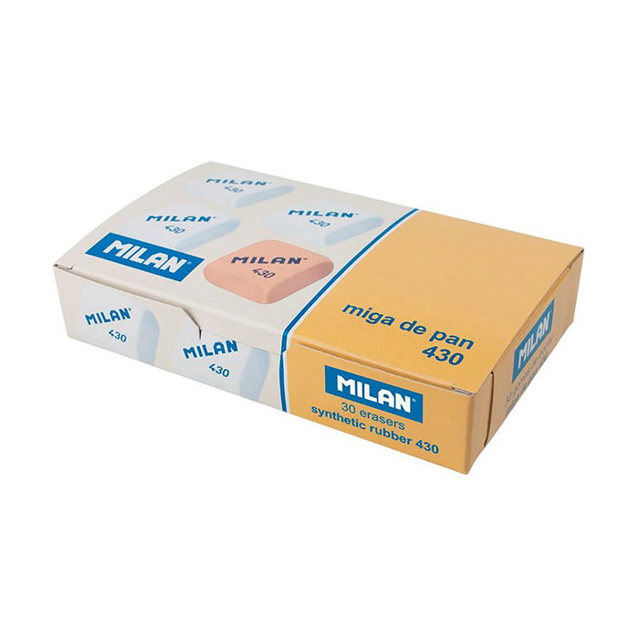 Milan Gommes à effacer mie de pain 430, pack de 30 unités, couleurs assorties, caoutchouc synthétique, 2,8x2,8x1,3 cm Milan Gommes à effacer mie de pain 430, pack de 30 unités, couleurs assorties, caoutchouc synthétique, 2,8x2,8x1,3 cm