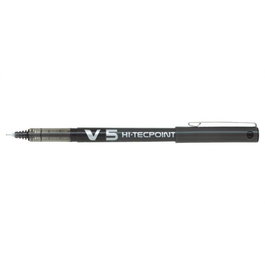 Stylo plume roller Pilot V5 Black, modèle BX-V5-B (BXV5B), noir - Cartouche à encre liquide