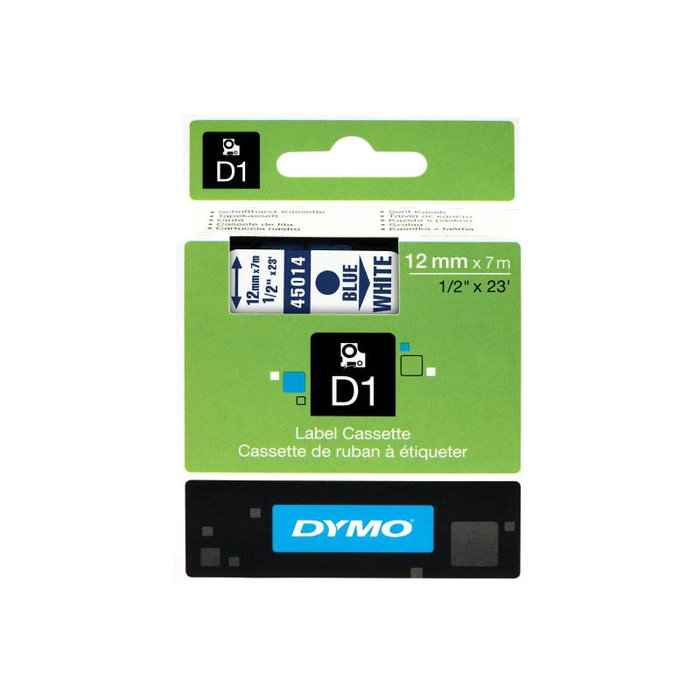 Dymo S0720540 Ruban d'étiquetage 45014, couleur blanc et bleu