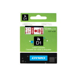 Dymo Ruban d'étiquetage D1 12 mm x 7 m, rouge sur blanc