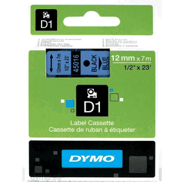 Dymo Ruban d'étiquettes 45016 / S0720560 Noir sur fond Bleu pour étiqueteuse