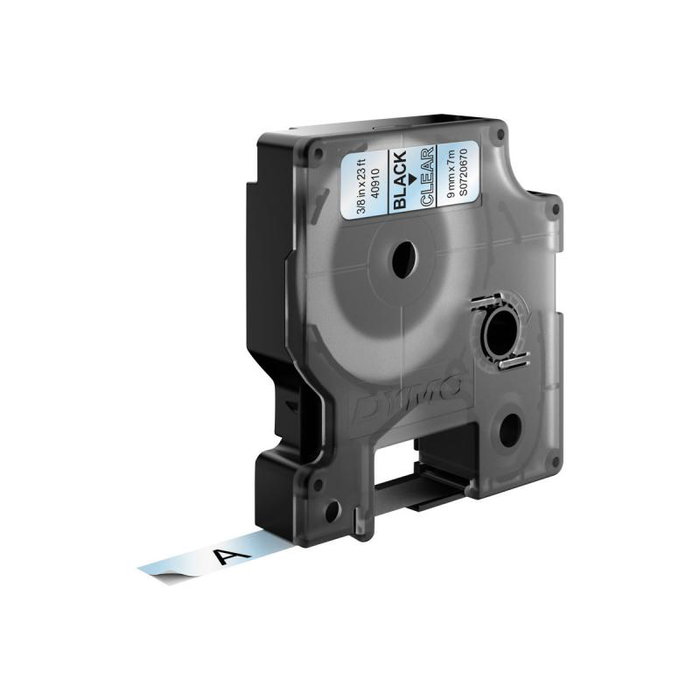 Dymo S0720670 Ruban Étiquettes D1 9mm x 7m Transparent Texte Noir Polyester pour LabelManager LabelWriter 450 DUO