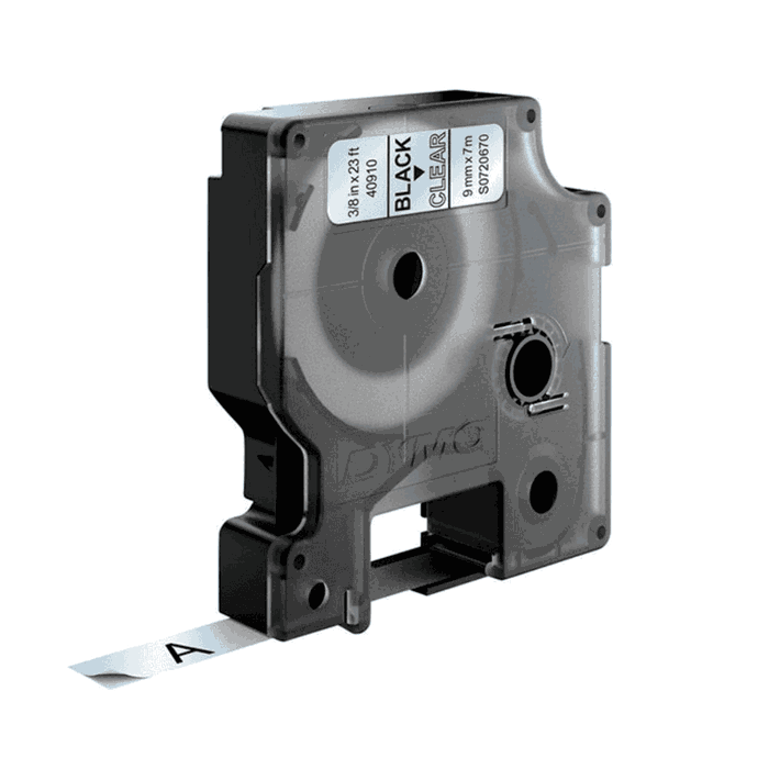 Dymo S0720670 - Ruban d'étiqueteuse, couleur noir sur transparent, référence 40910