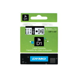 Dymo Ruban d'étiquetage D1 40913 Noir sur Blanc 0,9 cm x 7 m